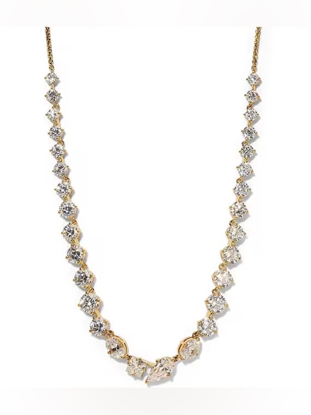 Nadri Lucia Rhinestone Frontal V Collar Necklace